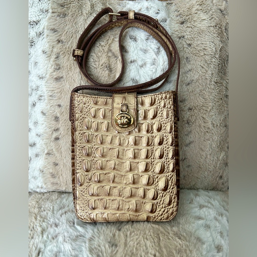 Brahmin Marley Latte Melbourne Crossbody Like New!